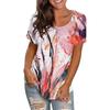 Bright Floral 3D Digital Printed Women's Fashionable Casual Round Neck Short Sleeved T-shirt