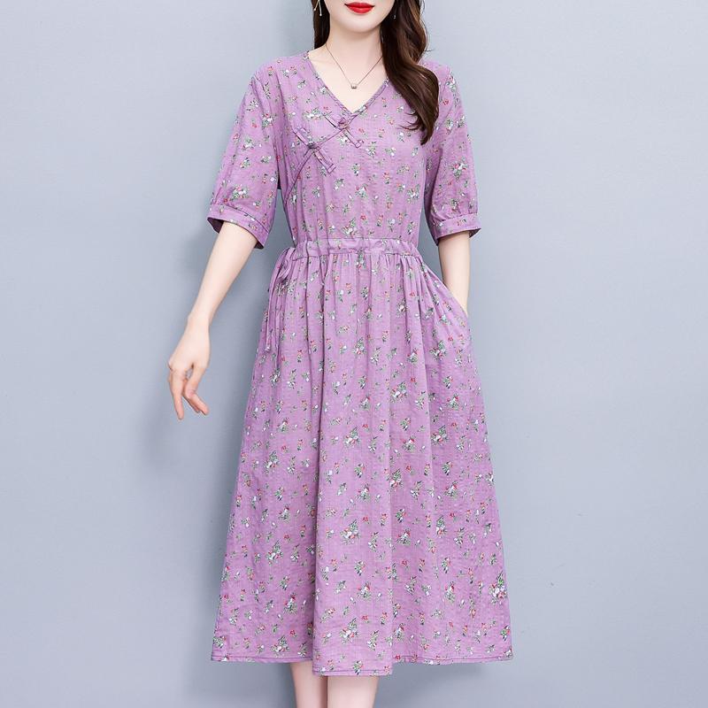 Fashion Summer Dresses for Women Plus Size Casual Short Sleeve Elegant Long Dress Summer Vintage Clothes