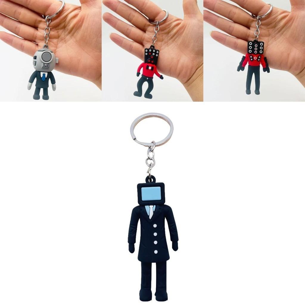 Titan Sound Man Keychain Pendant Wholesale Cross-border Toilet Man Surveillance Tv Man Game Decoration