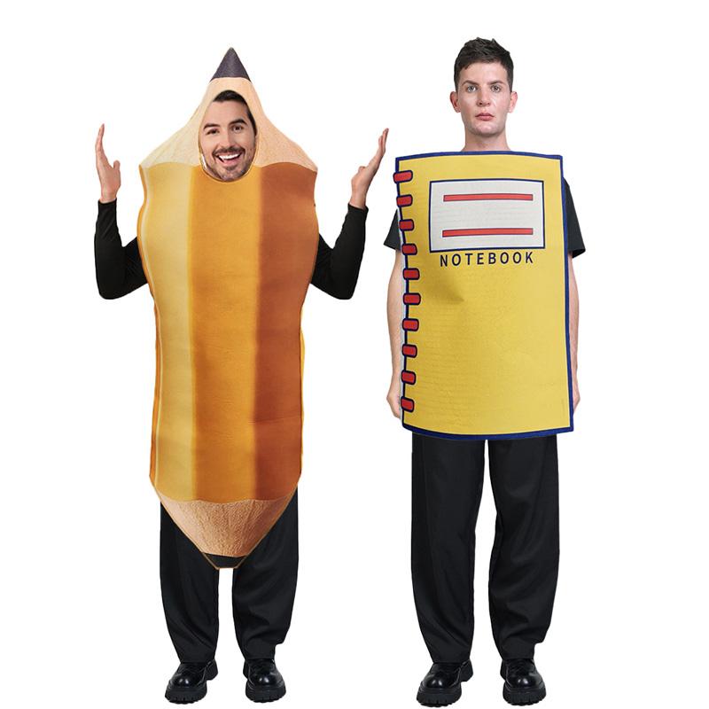 Yetişkinler için komik kalemler, defter kostümleri, parti kostümleri, sahne gösteri kostümleri