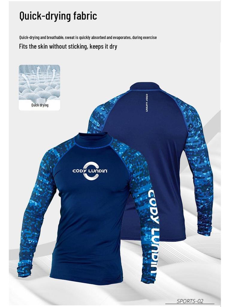 Men's Long Sleeve Quick-Dry Sports Shirt, UV-Protection for Running, Basketball, Training, and Outdoor Fishing.
