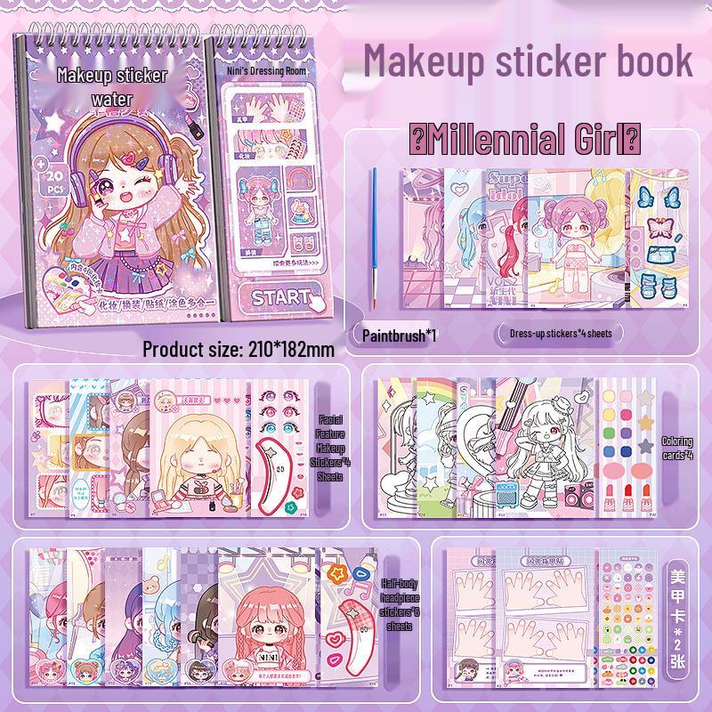 Kaba Bear Princess Dress-Up & Nail Art DIY Sticker Book for Kids