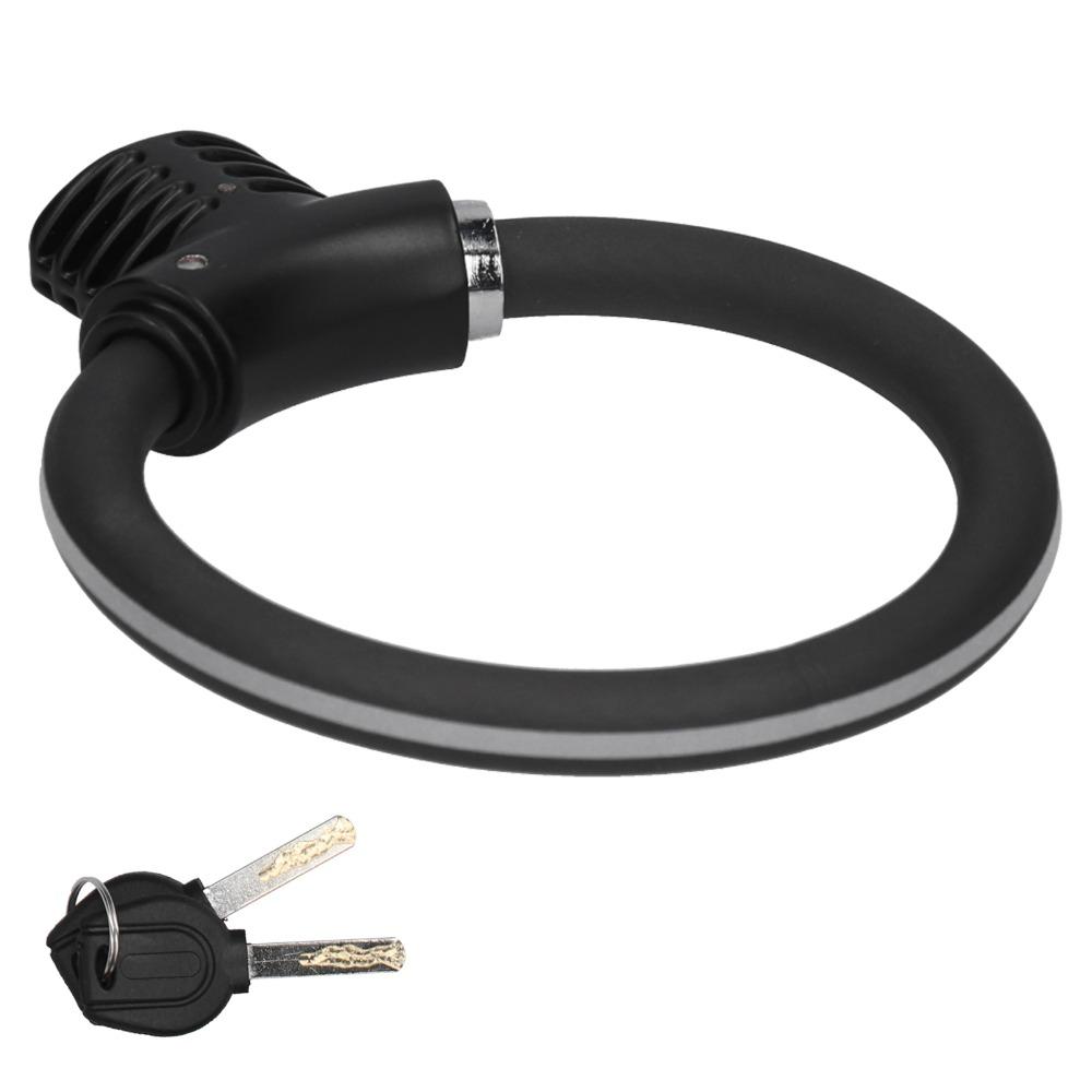 Black Bicycle Ring Lock Zinc Alloy Bicycle Security Lock Durable Bike Cable Lock  Outdoor Use