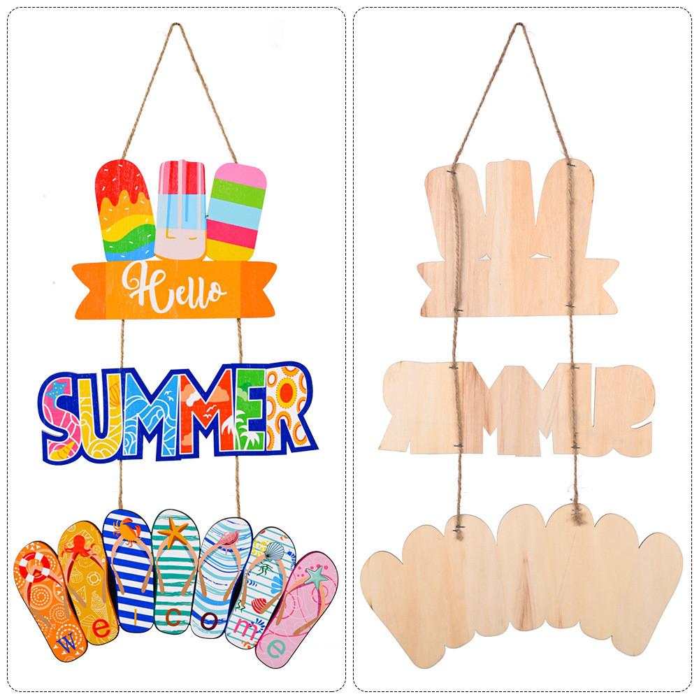 Vibrant Summer Wooden Decorative Hangings For Stylish Beach House Decor Ideas