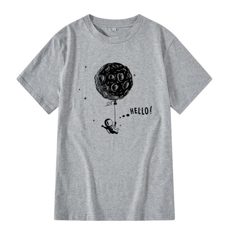 Men Tshirt 100 Cotton Short Sleeve Interesting Space Flight Design Print Men Tshirt Casual O Neck L