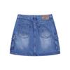 New MLB MONOGRAM Collection New York Yankees 24FW Denim Short Skirts Women's Indigo 3FDSM0444-50INS