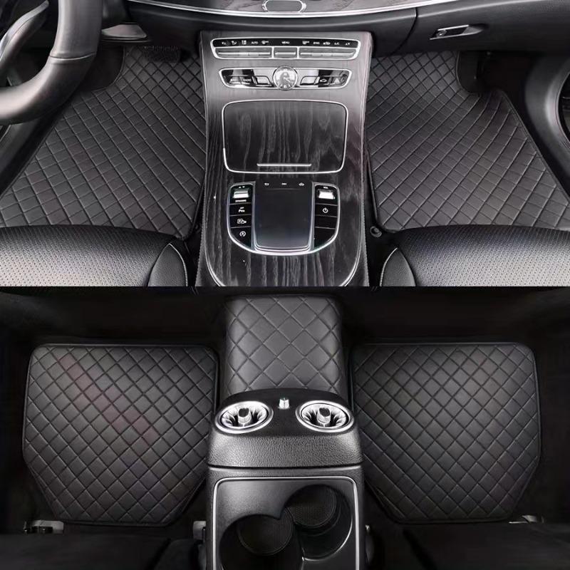 Universelle Auto-Fußmatten sind geeignet für Auto-Teppich-Quilting-Shows. Universelle Fußmatten für Rechtslenker Checkered-Five-piece set