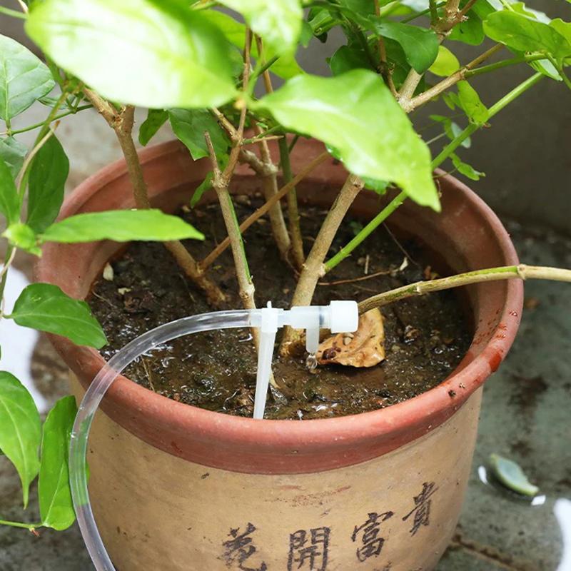 Garten Tropfbewässerungsset mit Regulierventil Topfpflanzen Bewässerungsgerät 4/7mm Schlauch Bewässerung Sparen Mikro-Tropfer Gewächshaus