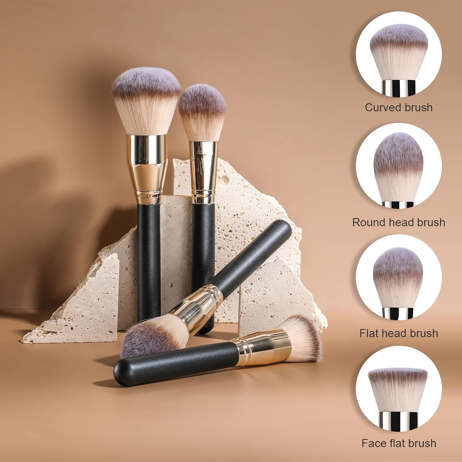 BS-MALL Makeup Brush Set Super Large Big Size Premium Foundation Synthetic Powder Concealers Makeup Brushes Cosmetic Brushes