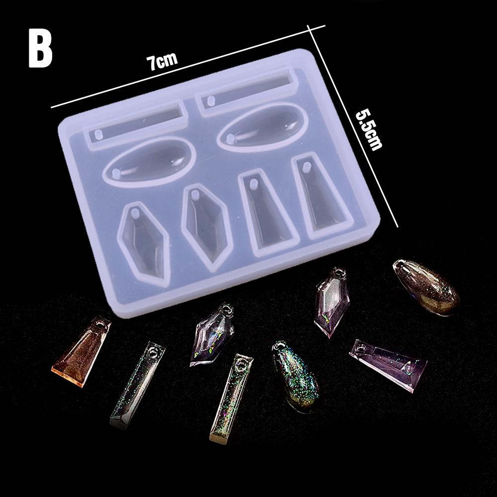 For Better Life 1Pc Transparent Epoxy Resin DIY Pendant Soft Silicone Molds Handmade Earrings Jewelry Making Geometric Mould