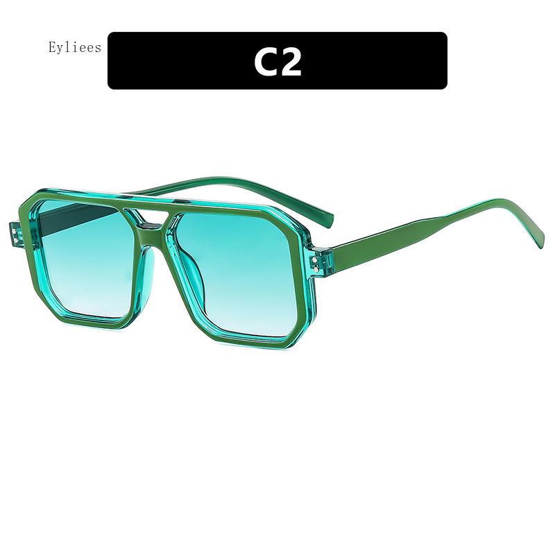 Trendy Square Steampunk Sunglasses Men Women Personality Double Beam Rivet Sports Candy Color Punk Beack Sun glasses for Women