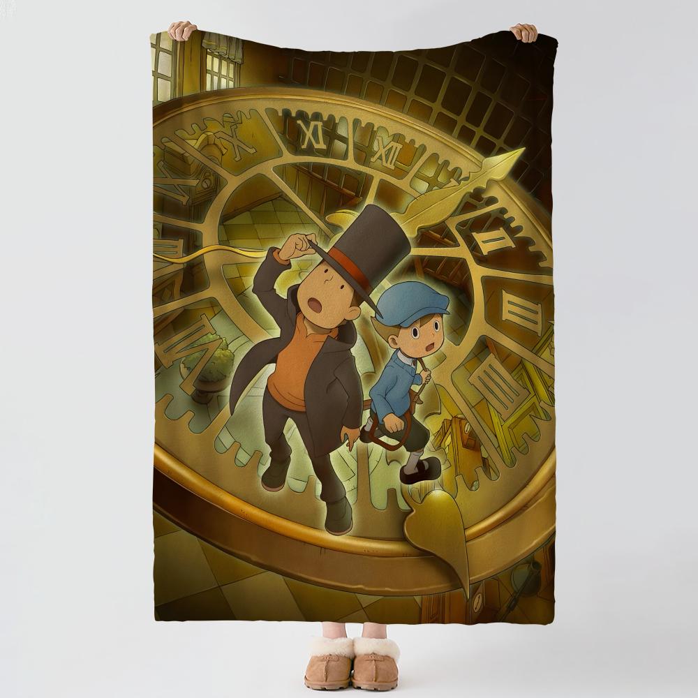 game P-Professor Layton-n Throw Thick Comfort Flannel Quilt, Multi-scene Use Indoor Outdoor Daily Nap