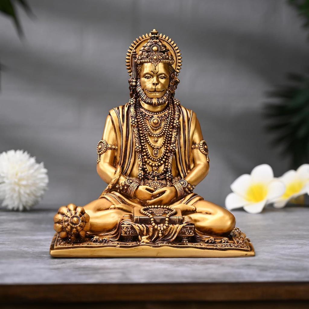 Meditating Hanuman Murti Bajrangbali Murti Sankat Mochan Bhagwan Unique Design for Temple Idol Home Decor Corporate Gifts
