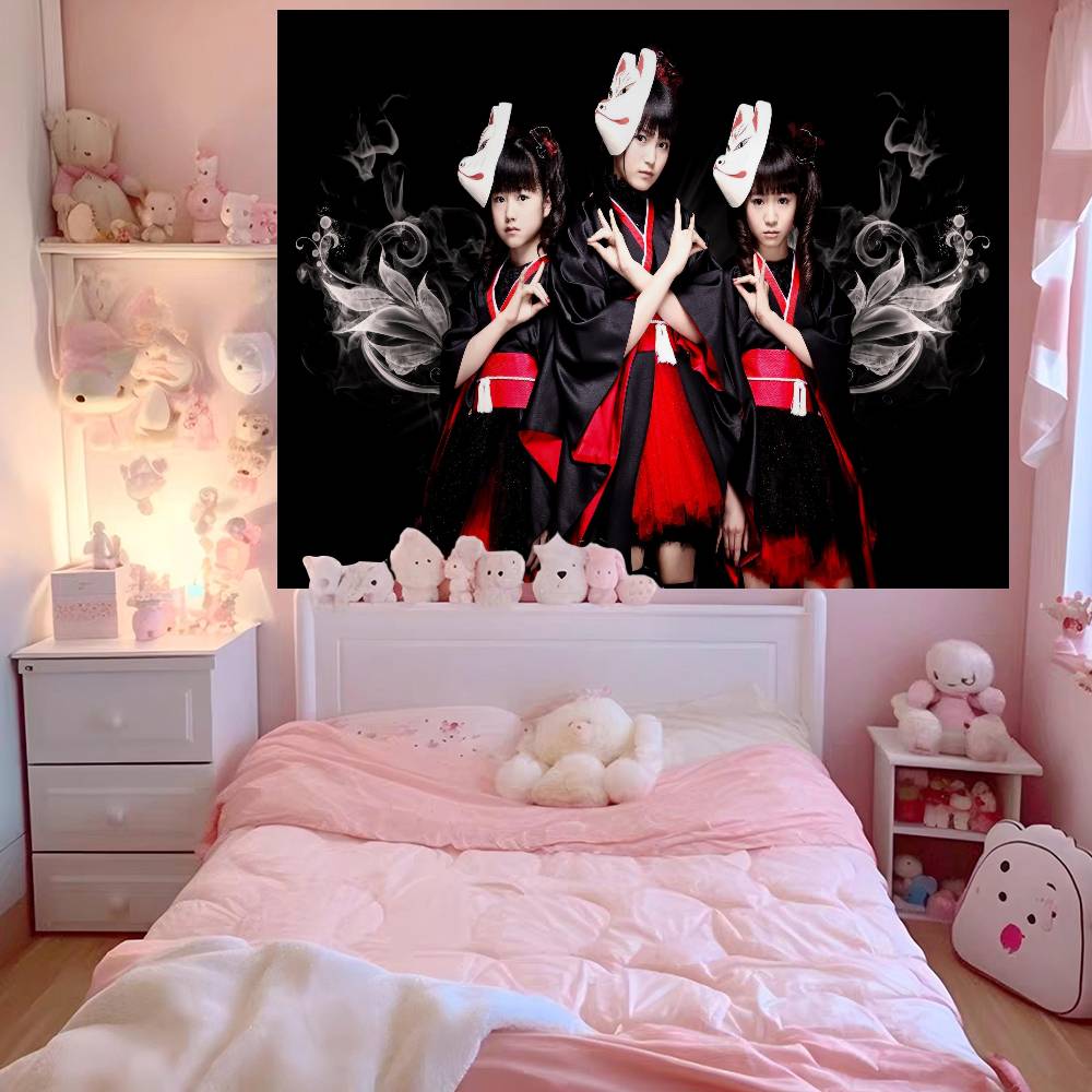 Classic Kawaii Metal Band B-Babymetal Colorful Tapestry Wall Hanging Cheap Hippie Wall Hanging Bohemian Wall Tapestries