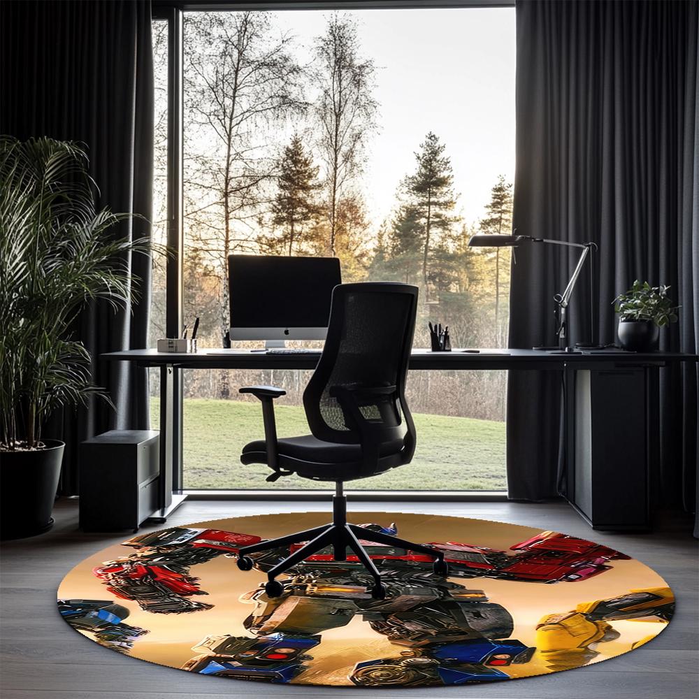 Optimus Prime Printed Round Rug Carpet Chair Rug Area Rug Entryway Doormats,for Office Chair Living Room Bedroom Kitchen Room.