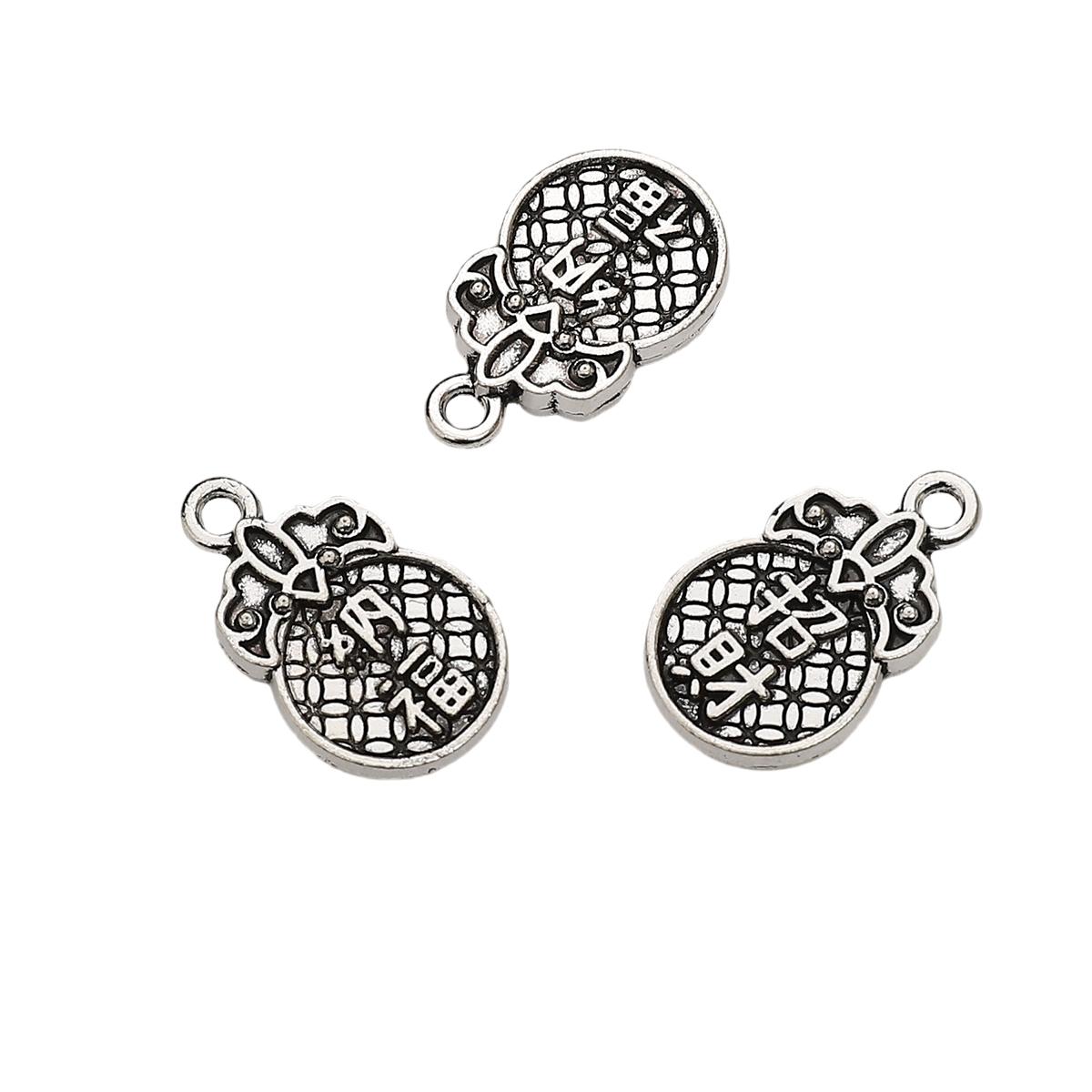 

1/5/10 шт./пакет сплав китайский благоприятный кулон DIY браслет ожерелье серьги ювелирные изделия аксессуары 18x11mm 10pcs/bag