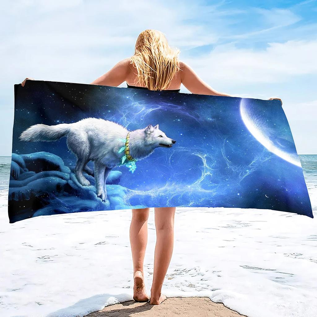 Wolf Beach Towel Groups of Wolves Wild Animal Design Soft Sand Free Bath Towel Quick Dry Sport Spa Yoga Gym Kitchen Hand Towels