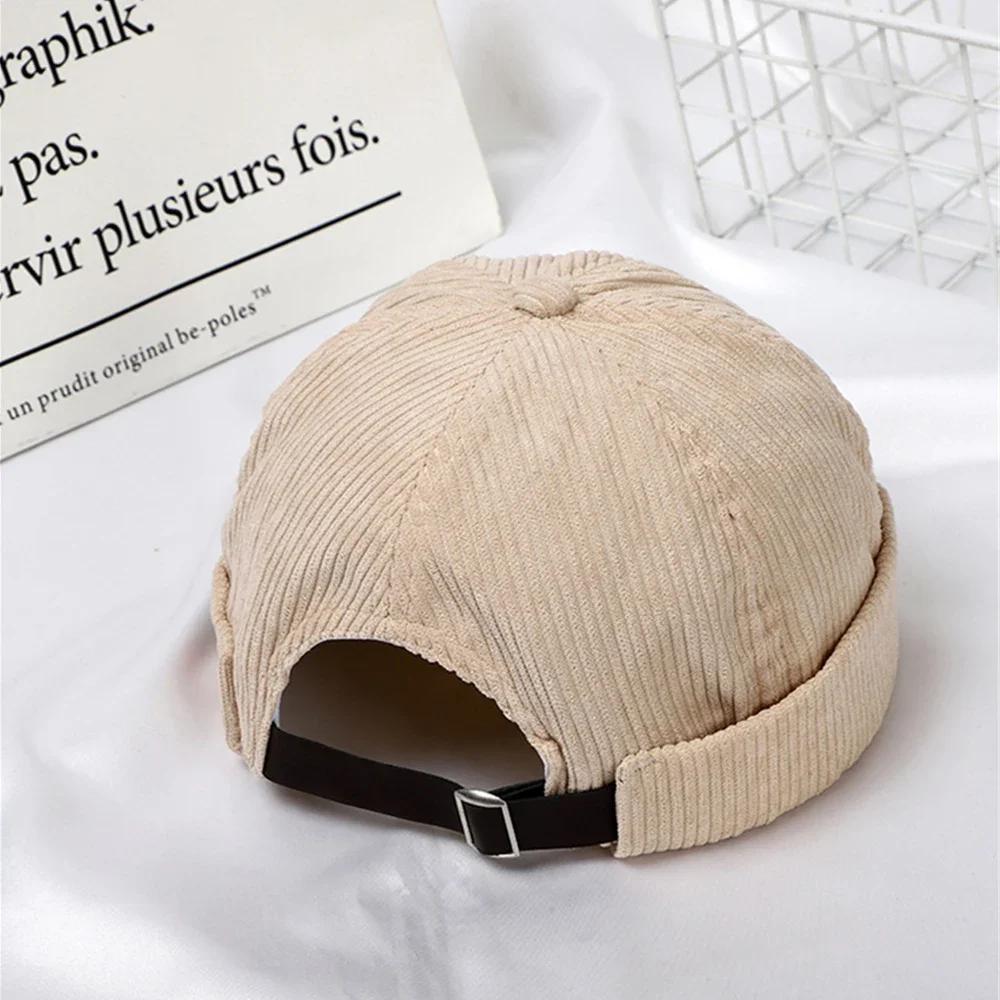 Vintage Brimless Caps Corduroy Adjustable Sailor Hats Cap Hip Hop Hat Clothing Accessories for Men Hats