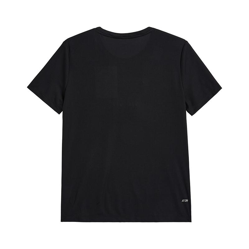 Li-Ning Fashionable Simple Versatile Solid Color Letter Logo Casual Breathable Comfortable Sports Short Sleeve T-Shirt Unisex Tops Black ATSV651-1