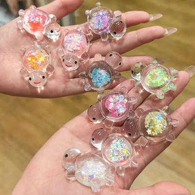 10pcs Glow In The Dark Resin Turtle Figurines Vibrant Colorful Turtle Decor Miniature Ornaments for Indoor Outdoor Home & Garden