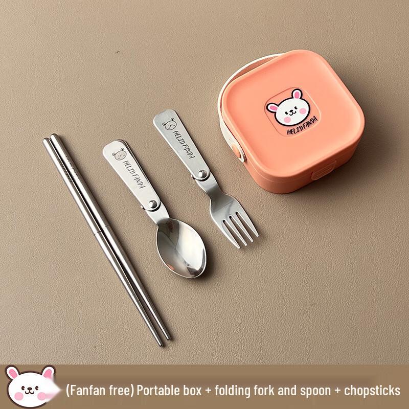 304 Stainless Steel Folding Cutlery Set Folding Fork, Spoon, & Short Chopsticks