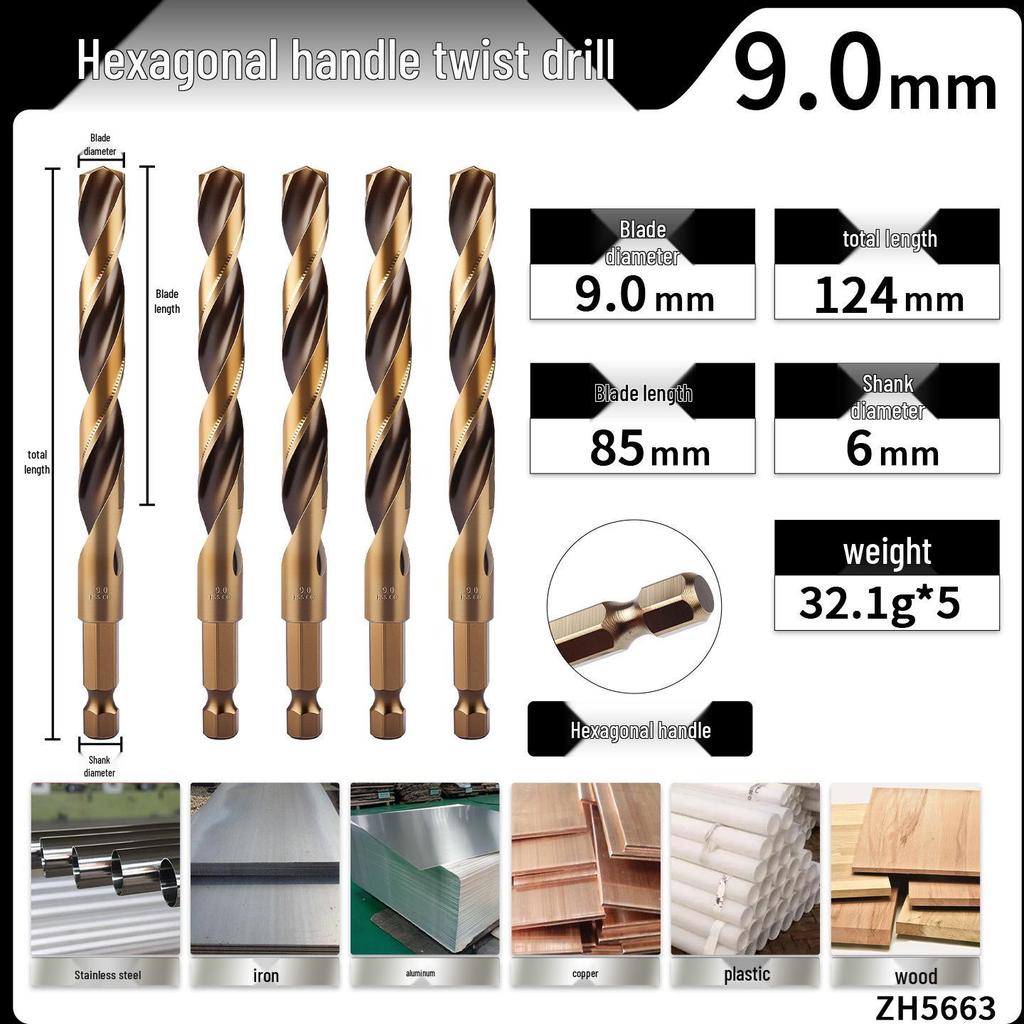 High Hardness Alloy Cobalt Hex Shank Twist Drill Set for Stainless Steel