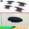 For Mercedes-Benz C-Class W206 C180 C200 C300   Carbon Fiber Style Door Handle Bowl Cover Cup Cavity Trim Ert Catch