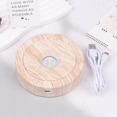 Rotating Display Stand For Crystals Glass Art Speed Adjustable Revolving Platform 4.5" 7 Light Modes Led Rotating Display Stand
