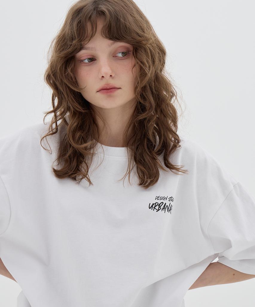 URBANAGE Design Studio Logo Oversized Short Sleeve_White