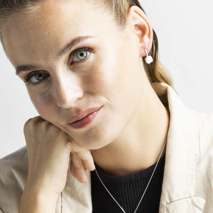 Boucles d'oreilles - Luxenter - Mathzi - Argent 925 - Zircon cubique - Finition rhodiée