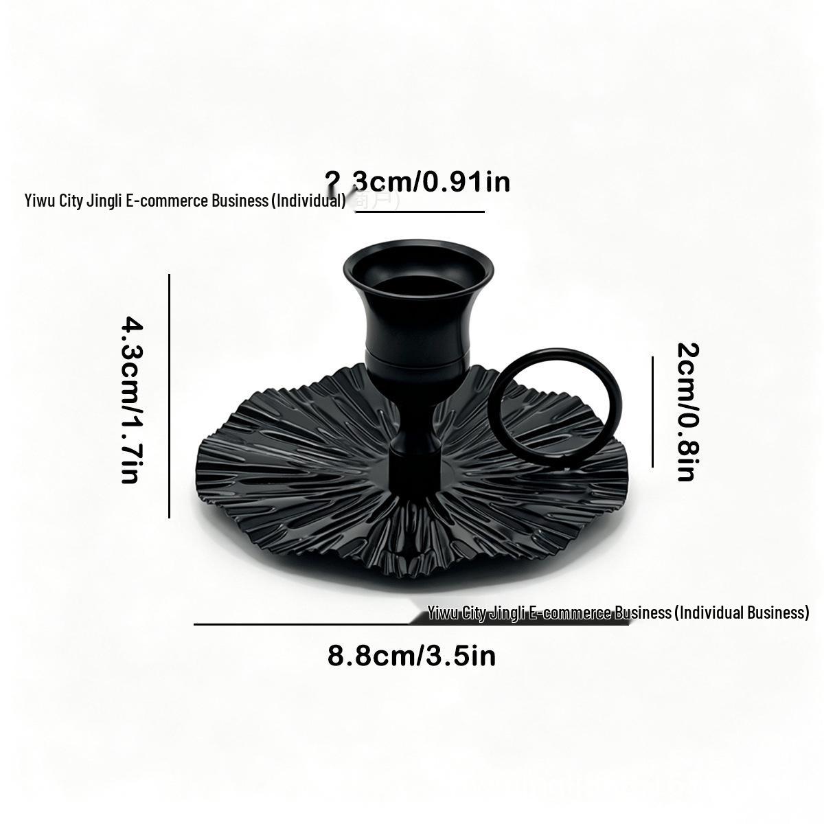European Wrought Iron Single-Head Candle Holder Tray - Decorative Metal Candlestick Ornament