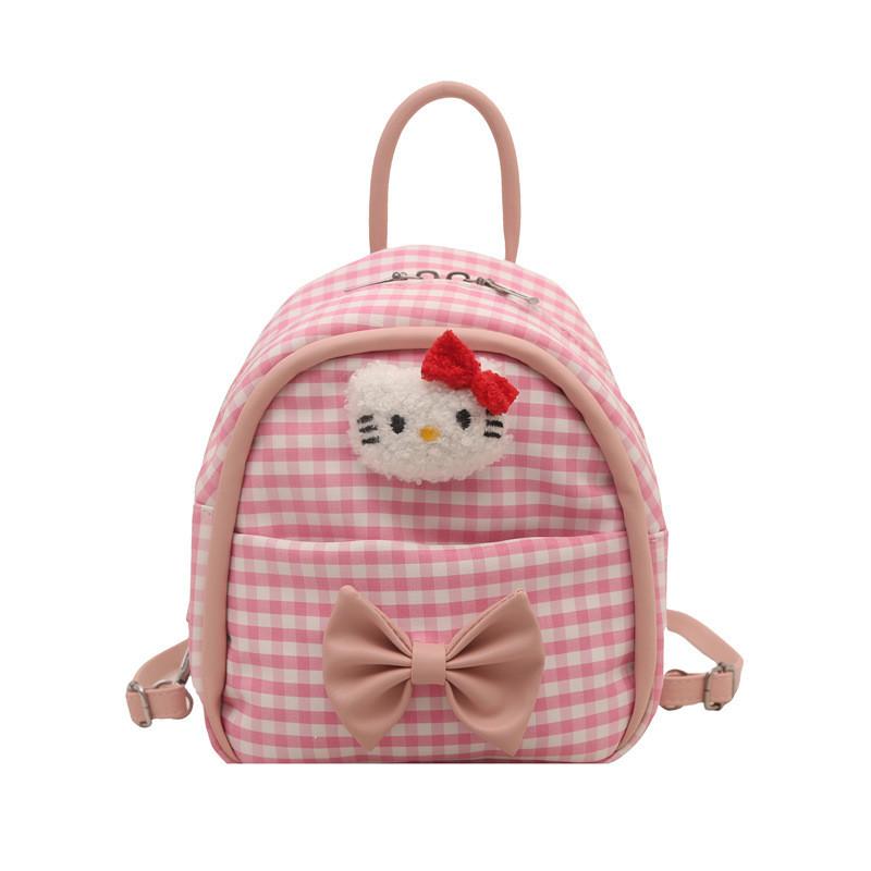 Kids Cartoon Hello Kitty Pattern Nylon Mini Backpack With Breathable Design For Kindergarten Children