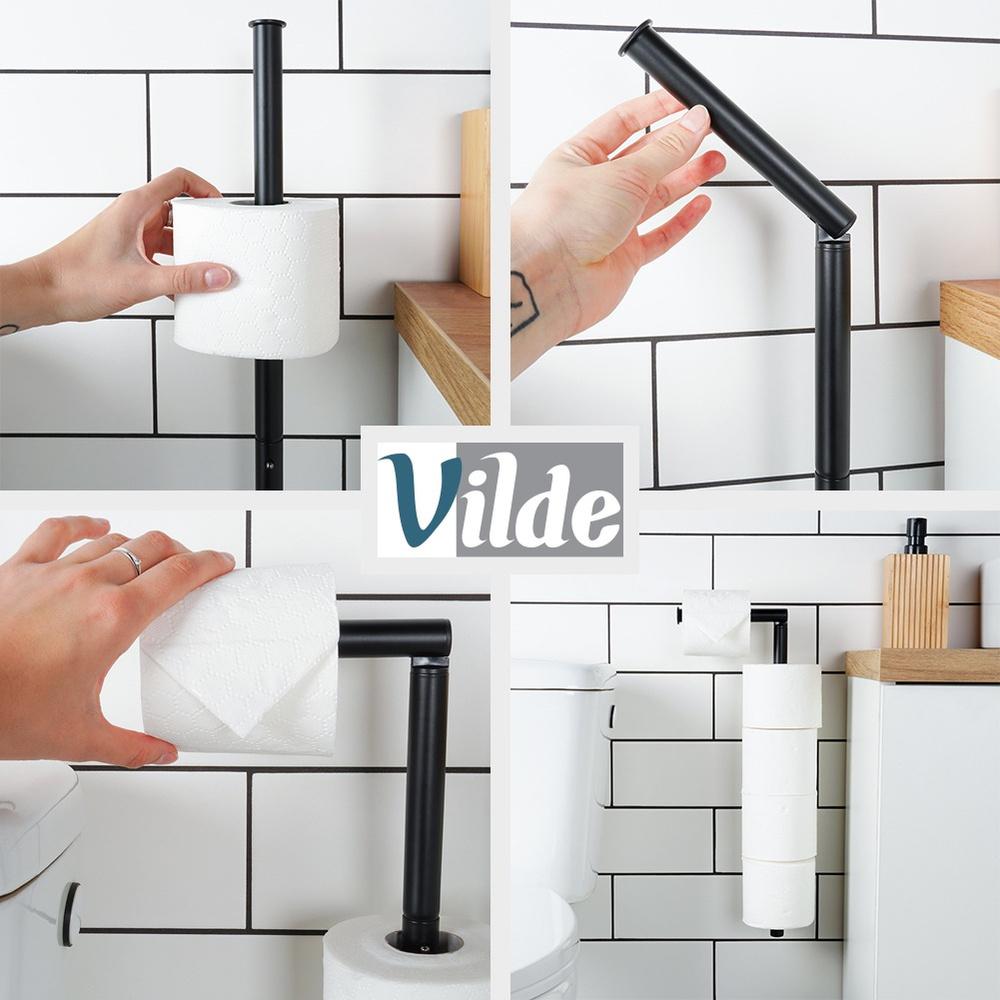 Toilet Paper Holder Wall Hanging Bathroom Rack Black