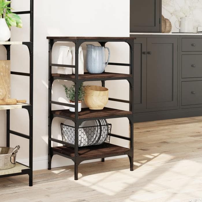 VidaXL Kitchen Trolley, Shelf with Wheels, Service Cart, Indoor Living Room Bathroom Storage Furniture, Oak 842330