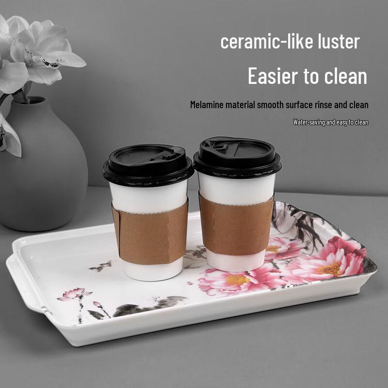 Crown Rose Rectangular Melamine Serving Tray
