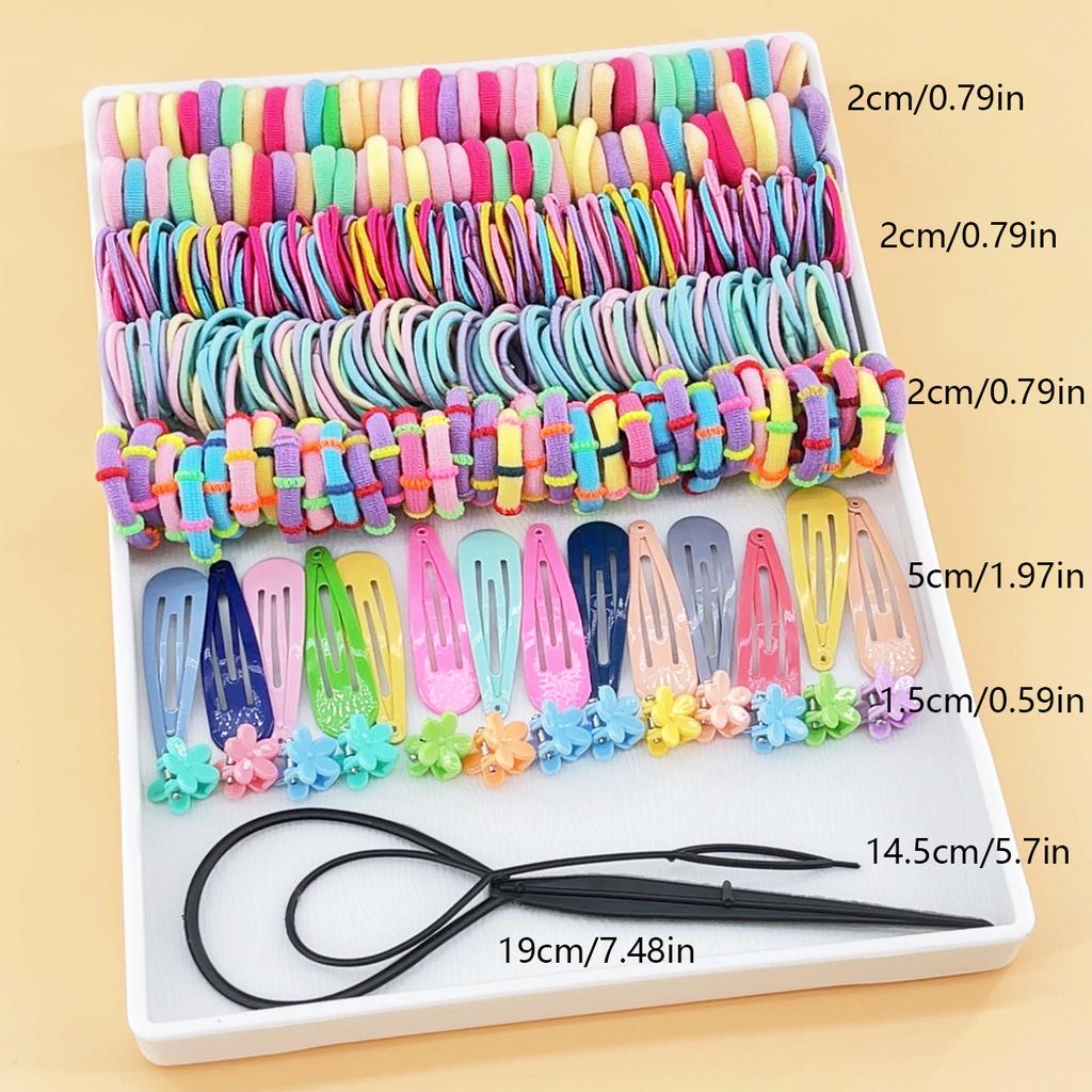 Kids Hair Clips Children Hair Accessories Set Floral Colorful Elastic Girls Hair Bands Baby Girl Barrettes Kid Hairpins Gift Set