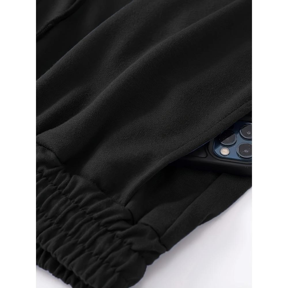 Herren Weite Sporthosen mit Kordelzugbund, Lässige und minimalistische Streetwear, Hauskleidung