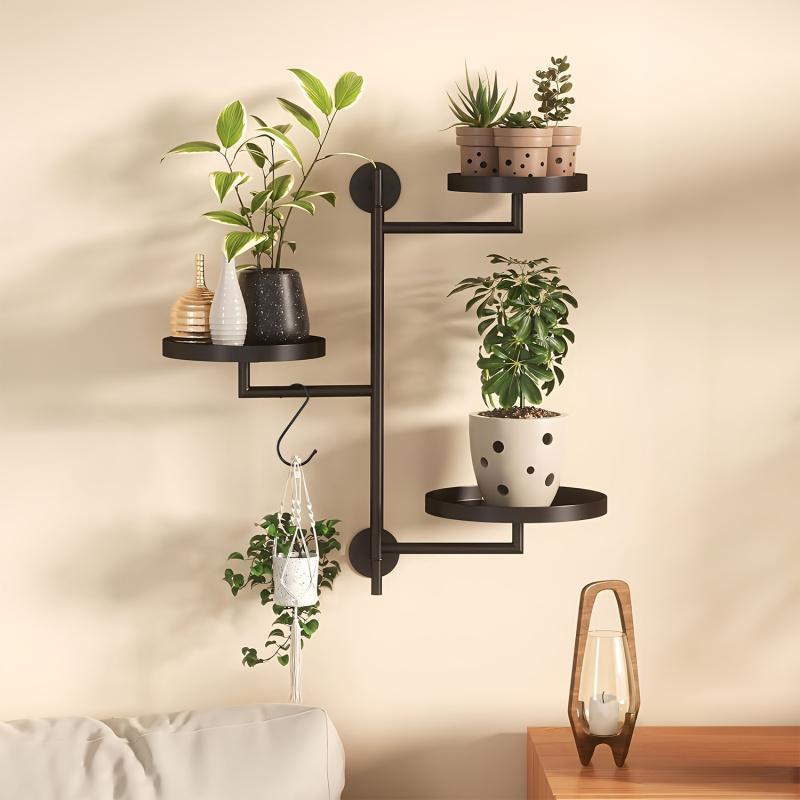 Rotating Window Plant Shelves Indoor, 3-tier Metal Plant Stand, Wall Plant Holder, Window Plant Shelf For Multiple Plants Indoo