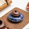 Blau-Weißes Porzellan Tablett Runde Donut Deckel Unterlage Teetassen Tablett Palette Chinesischer Retro Stil Heimdeko Zubehör