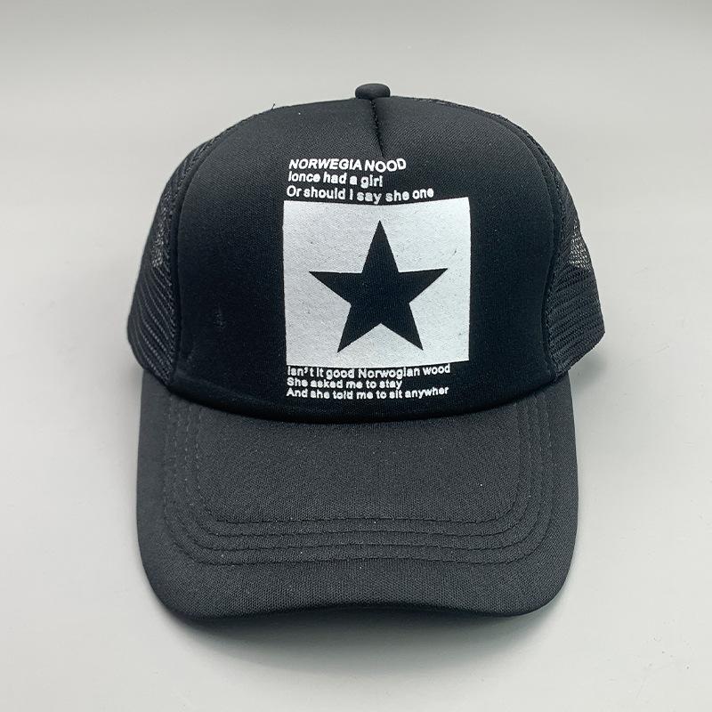 Breathable Cartoon Letter Fashion Men'S And Women'S Baseball Cap Cotton Hip Hop Skateboard Hollow Casual Sun Hat
