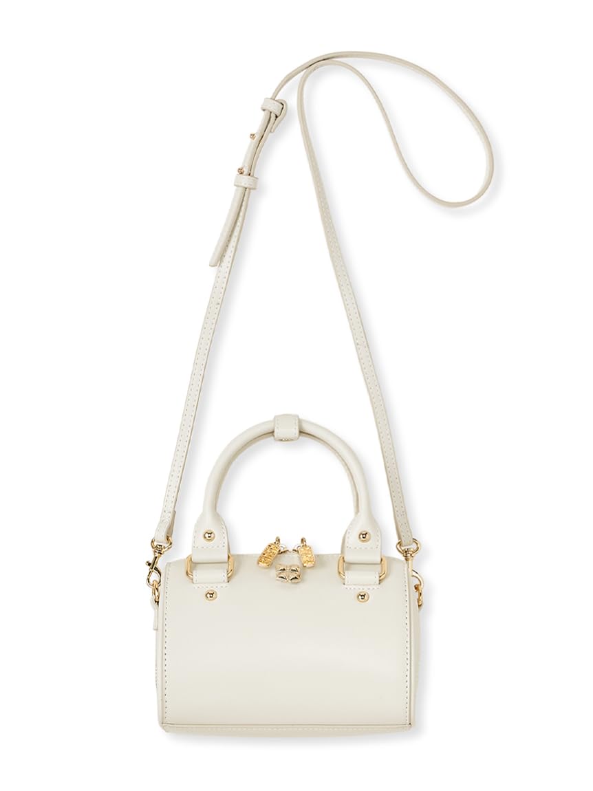 

Furfur Mini Boston Bag RWGB252506 IVR Logo-Crimped Women s