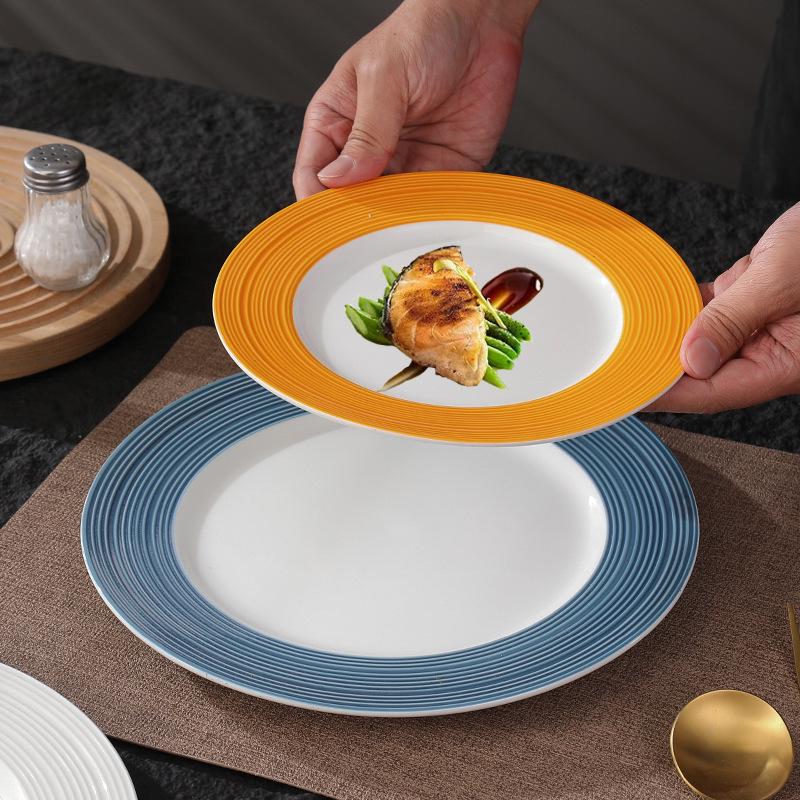 Luxuriöser geprägter Keramikteller für Steak & Pasta