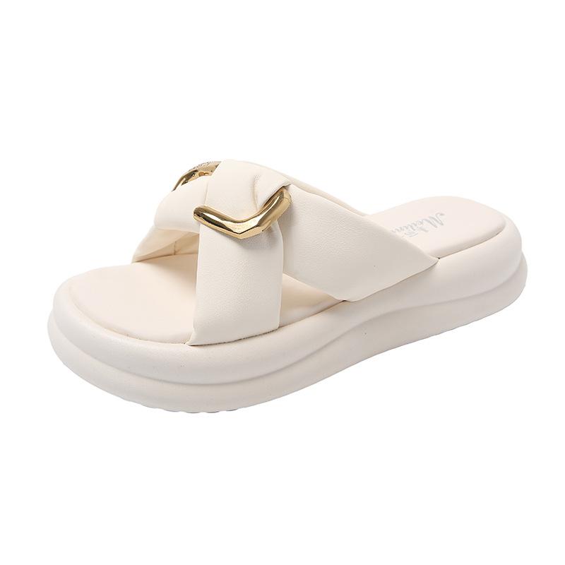 Stepping On Shit Fairy Slippers Female Summer New Pregnant Women Wear with Skirt Bow Small Size 34 Beach Shoes