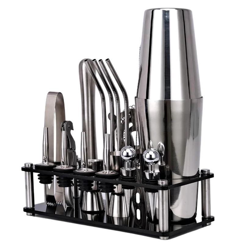 Sada na koktejly a barové náčiní Shaker, barmanská sada na koktejly, mixologie, barmanská sada, kompletní profesionální barmanská sada, sada na mojito