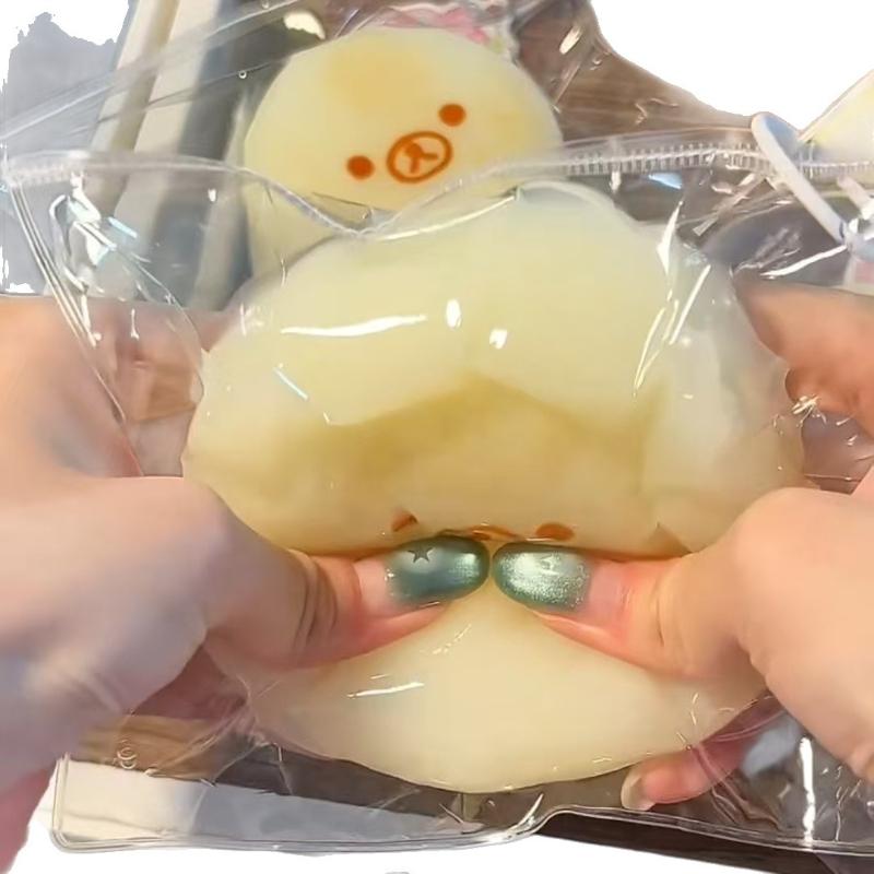Squishy Bear Radish Squeeze Toys Soft Mochi Fidget Toy Slow Rising Stress Relief Fidget Toy for Adults ASMR Decompression Gift