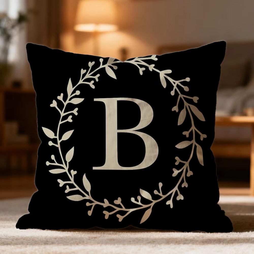 Popular Monogram Cushion Cover Soft Washable Pillow Case Multi-Scene for Couch Bed Travel Office Use