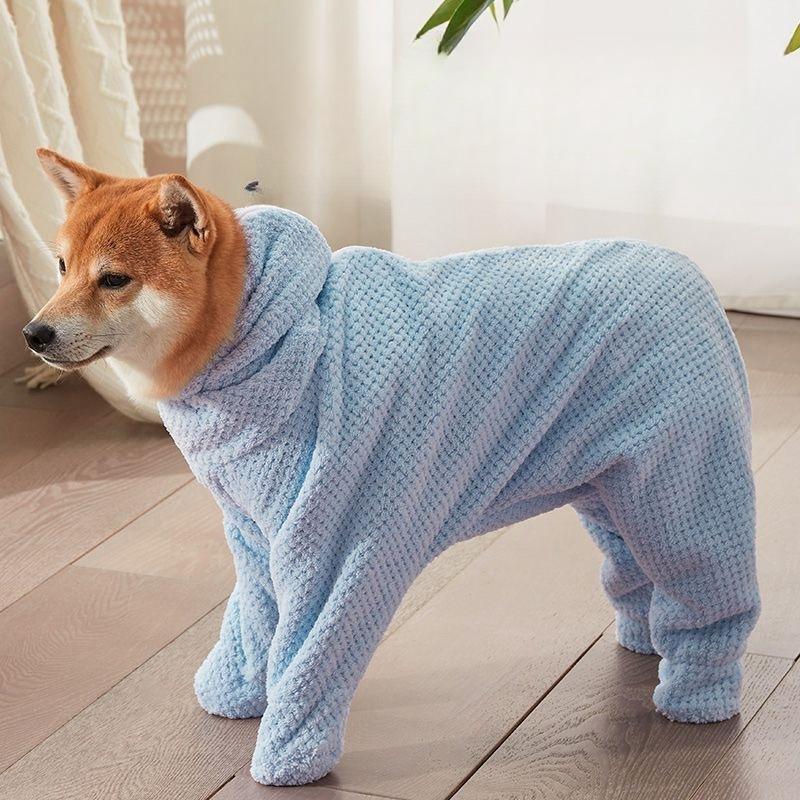 Quick Dry Absorbent Pet Bathrobe Hooded Dog Bath Towel For Small Medium Large Dogs Cats