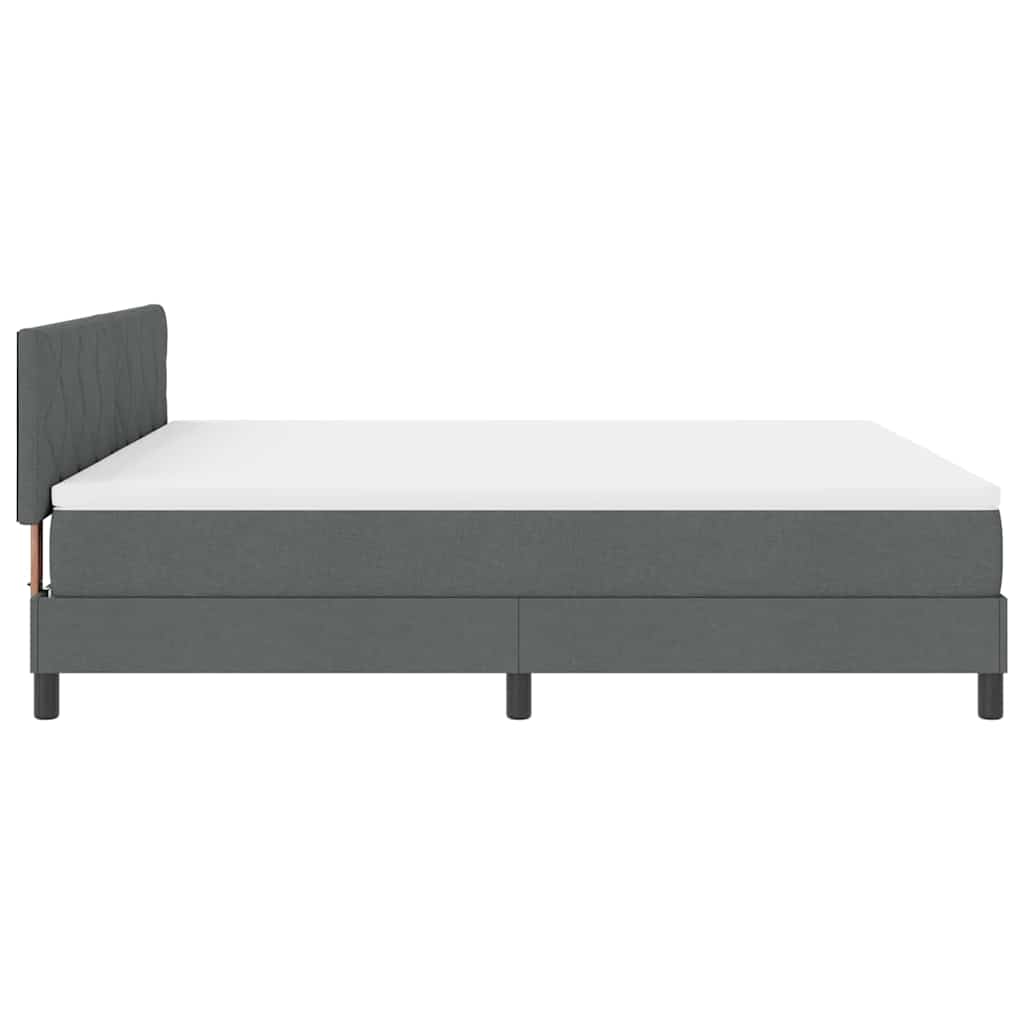 Boxspring Bed with Headboard Dark Grey 180 X 200 Cm Fabric