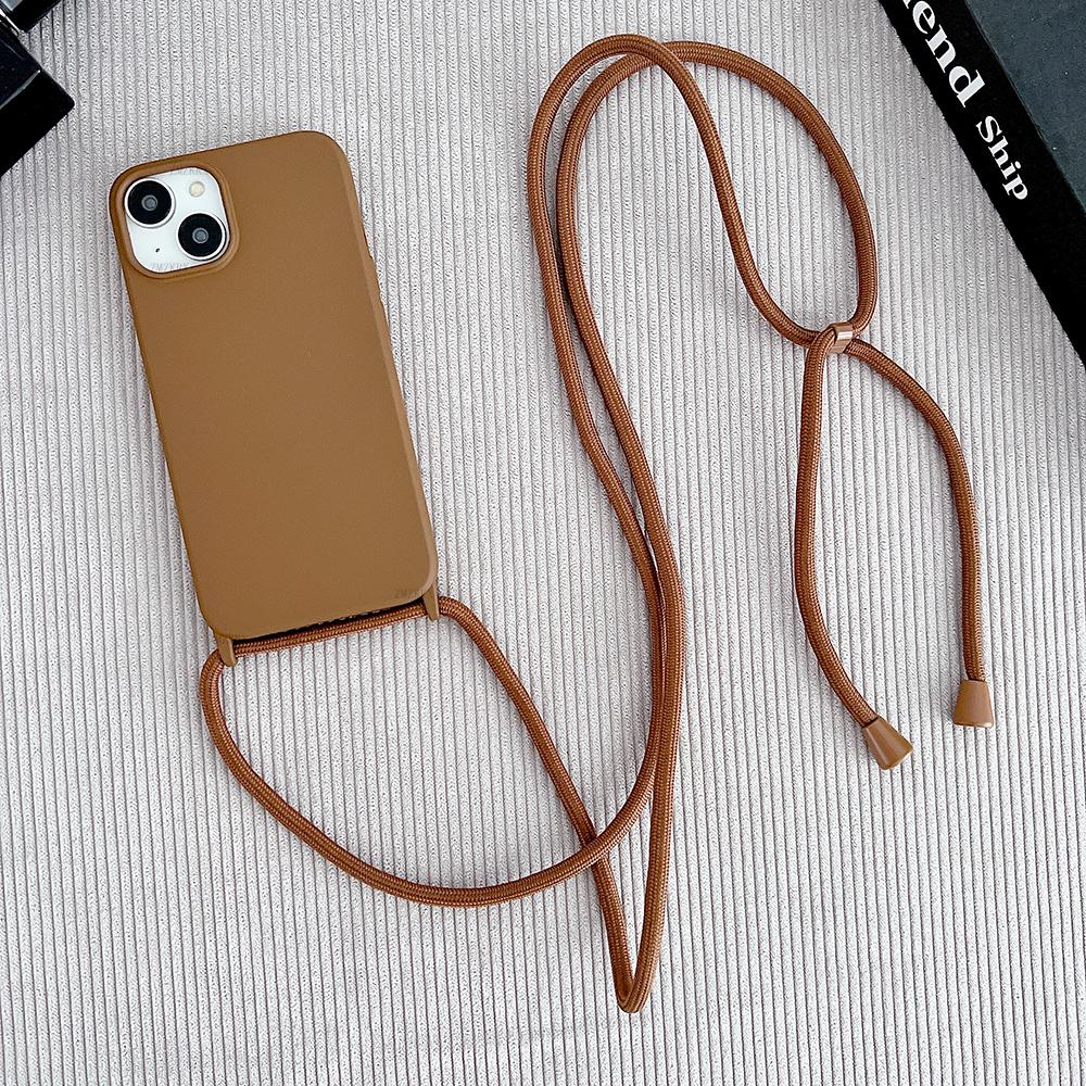 Crossbody Lanyard Cord Liquid Silicone Case For iPhone 16 Plus 11 12 Mini 17 15 14 13 Pro Max 17 Air Necklace Strap Soft Cover