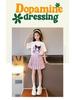 Girls' Summer Preppy Short Sleeve Top & Pleated Skirt Set
